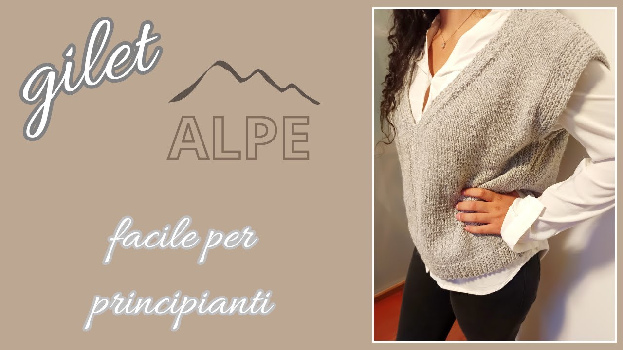 Gilet ai ferri scollo a v - tutorial facile anche per principianti