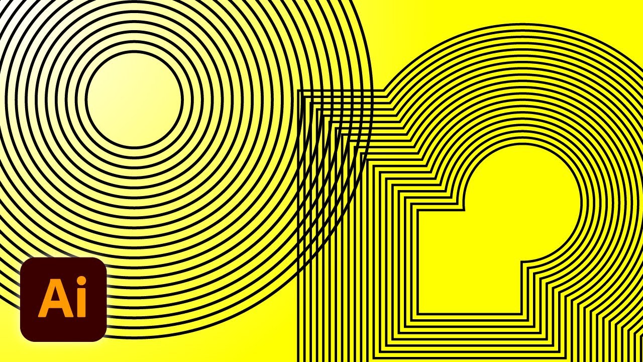Easy One-Click Concentric Shapes For ANY SHAPE In Illustrator