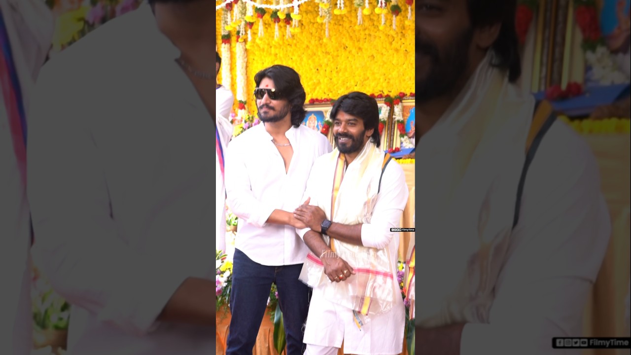 #SudigaliSudheer and #NikhilSiddhartha 😎 at sudigalisudheer New Movie Pooja Ceremony #SS5 | FT