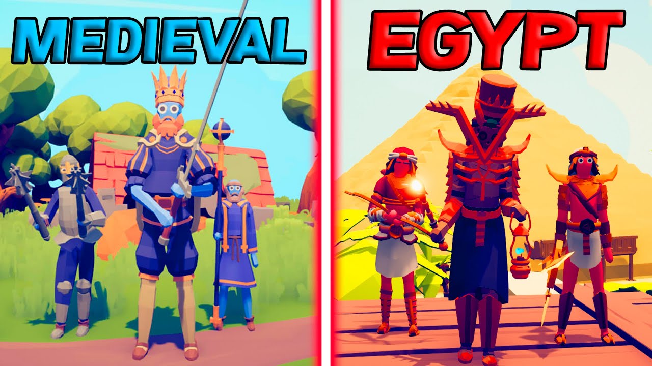 DLC EGYPT TEAM vs MEGA MEDIEVAL TEAM - Totally Accurate Battle Simulator | TABS
