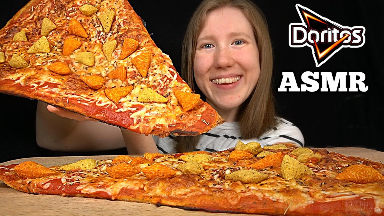 ASMR Giant Doritos Pizza MUKBANG (No Talking) Eating Sounds