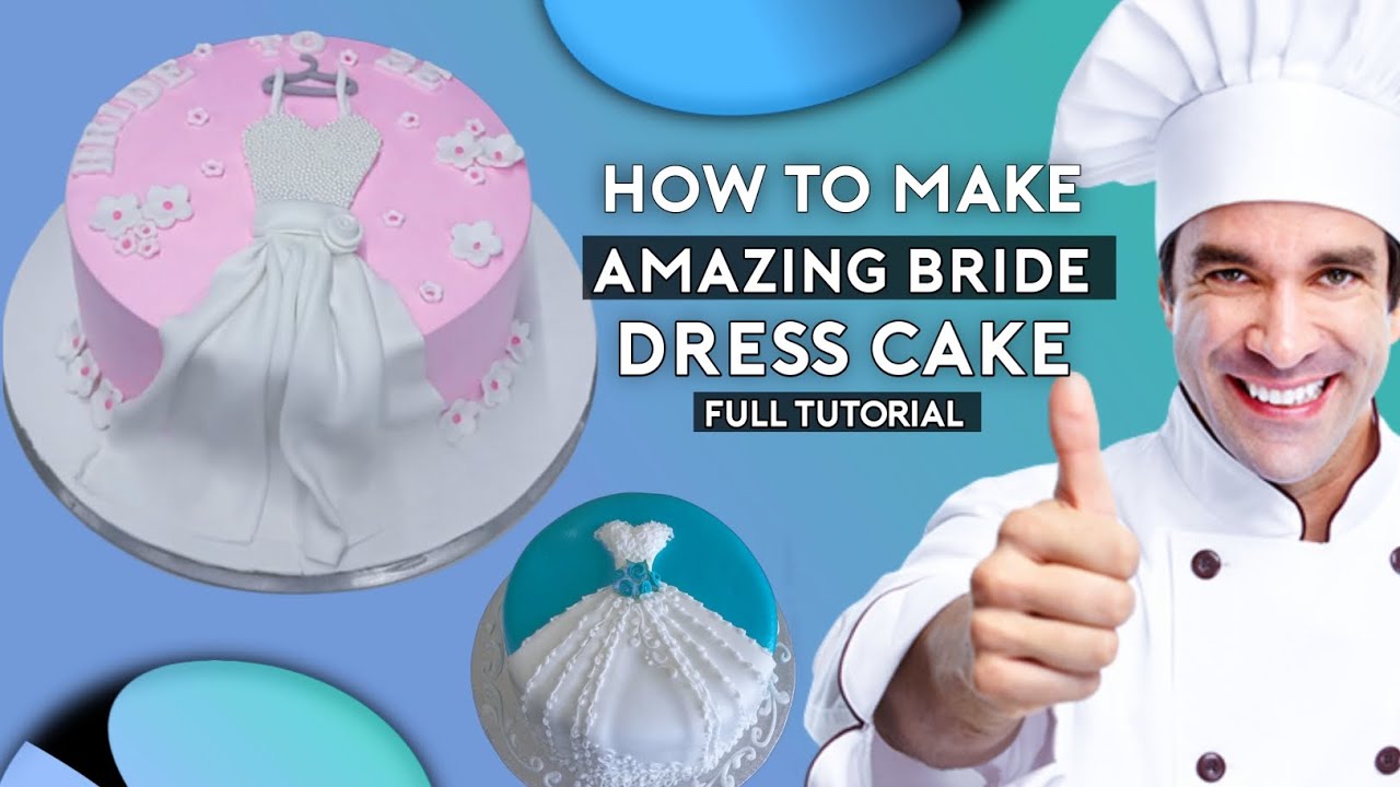 How To Make Amazing Bride dress Cake full tutorial