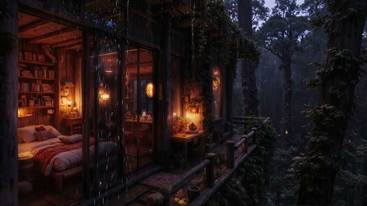 Soft Rainfall at a Silent Woodland Cabin 🌧️ | Perfect White Noise for Deep Sleep