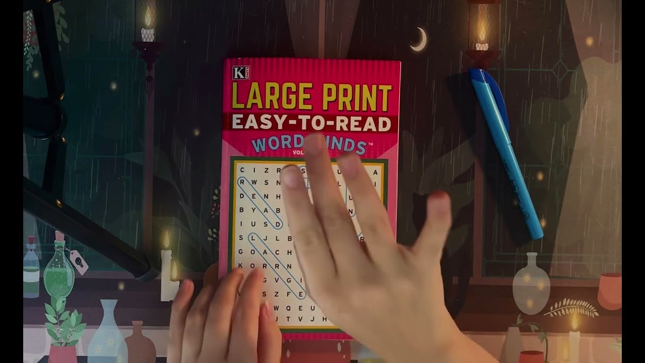 Crossword Puzzle ASMR! 🧩 Whispering, Tracing, Drawing