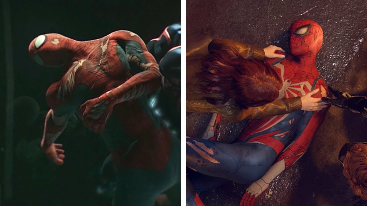 Spider-Man's death scenes comparison - Spider-Man: Edge of Time vs Marvel's Spider-Man 2