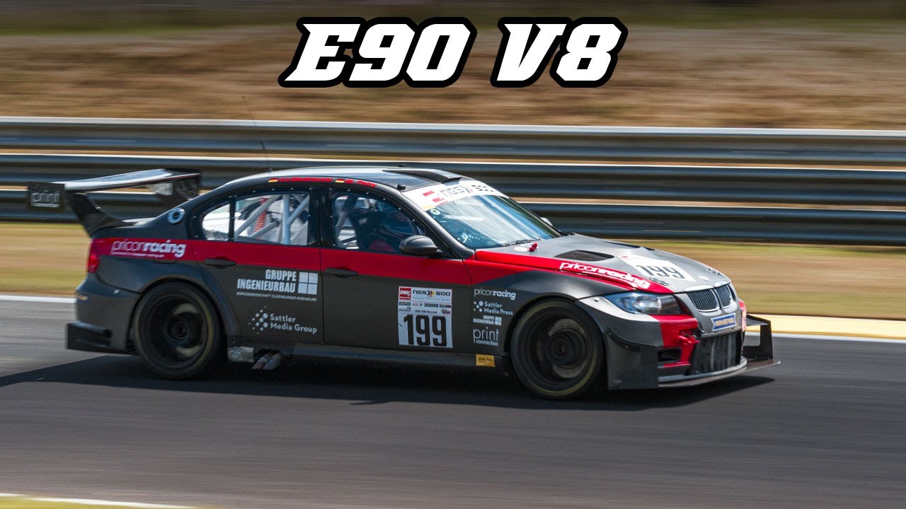 BMW E90 V8 racecar | Awesome V8 ITB Intake Sounds & Downshifts