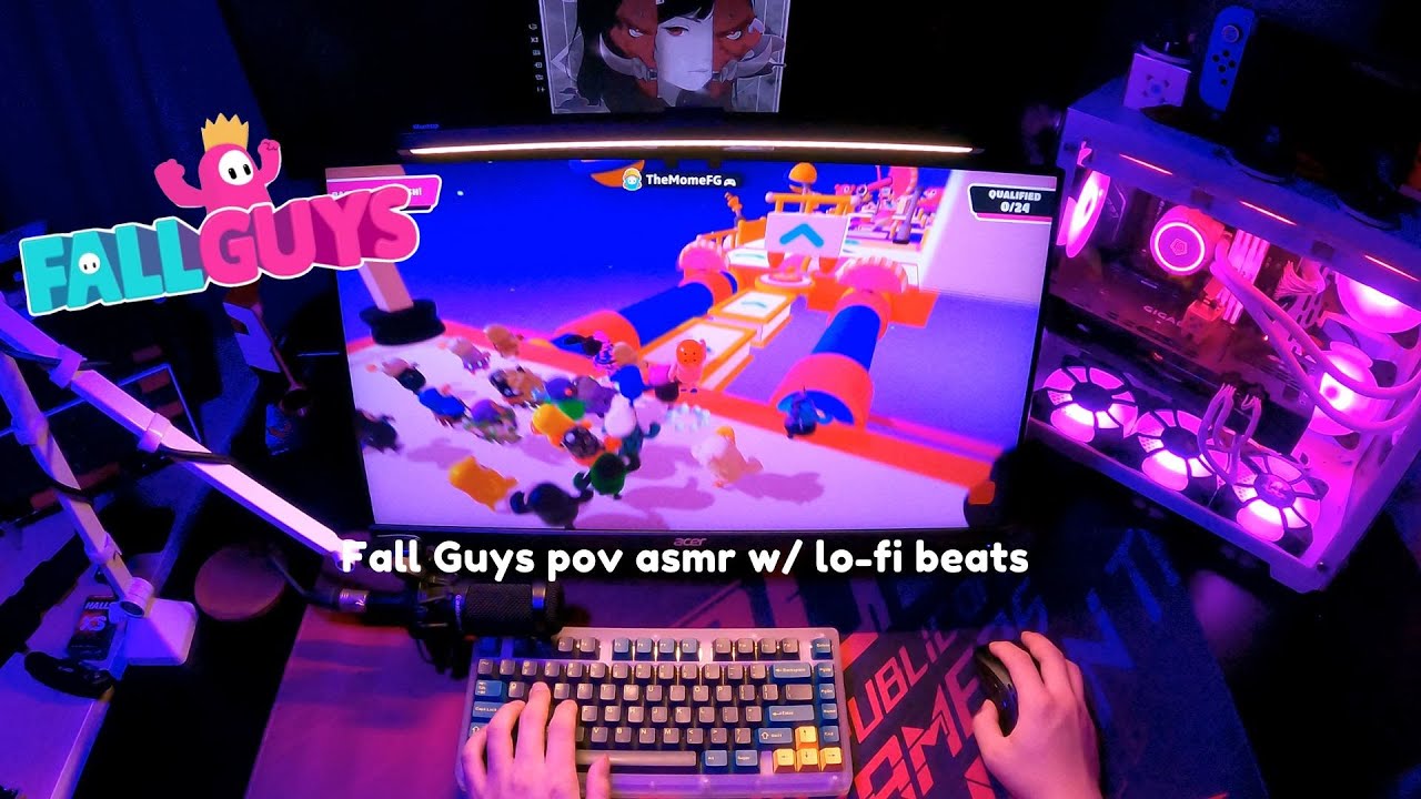 Enjoying Fall Guys while you're me ! // keyboard pov asmr