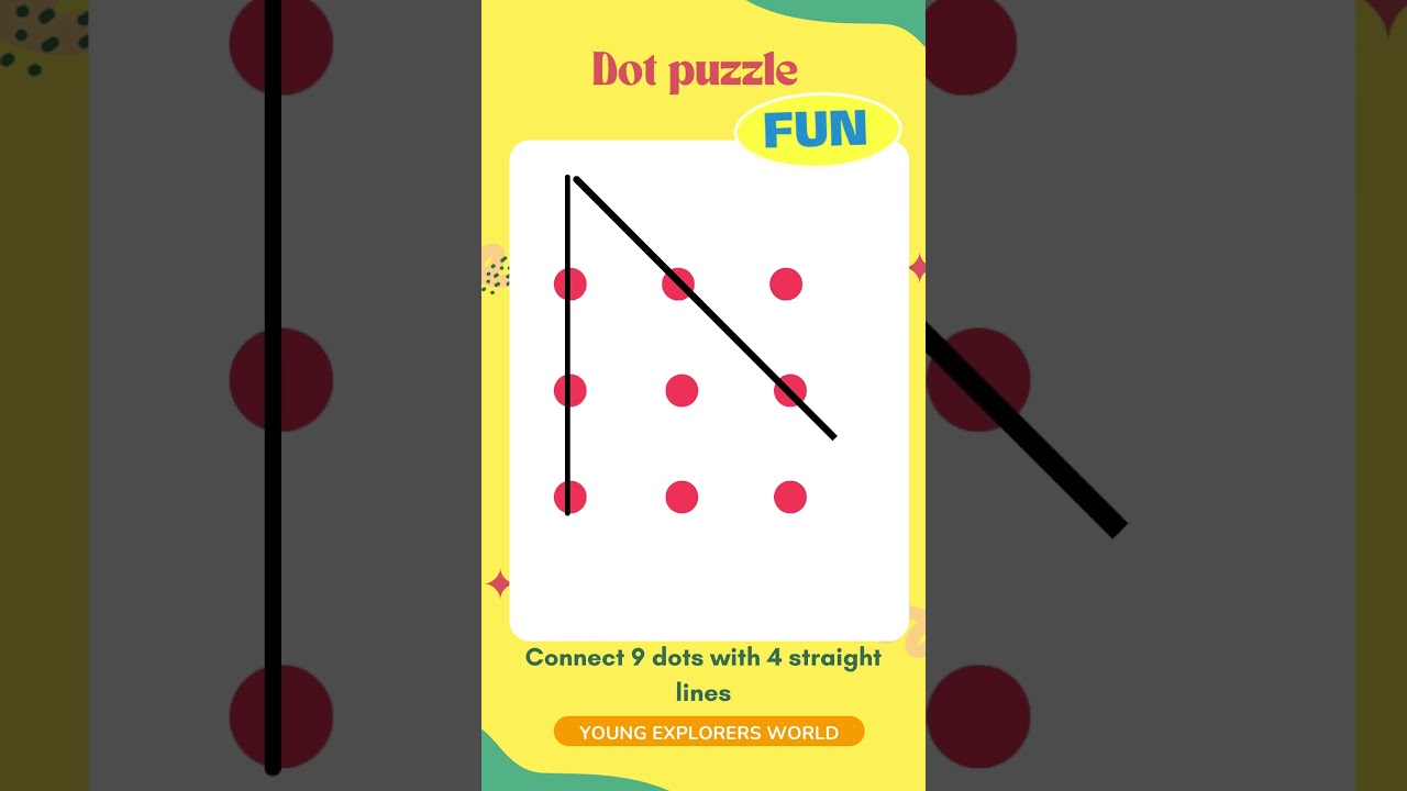 Dots Puzzle 1 | Connect 9 dots using 4 lines | Activities for Kids at home | Shorts | Trending