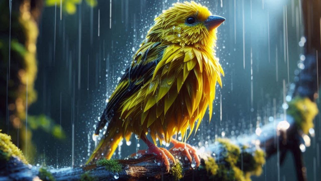 🕊️ Cinguettii di uccelli e note dolci di pianoforte sotto la pioggia per armonia e pace interiore 🎶