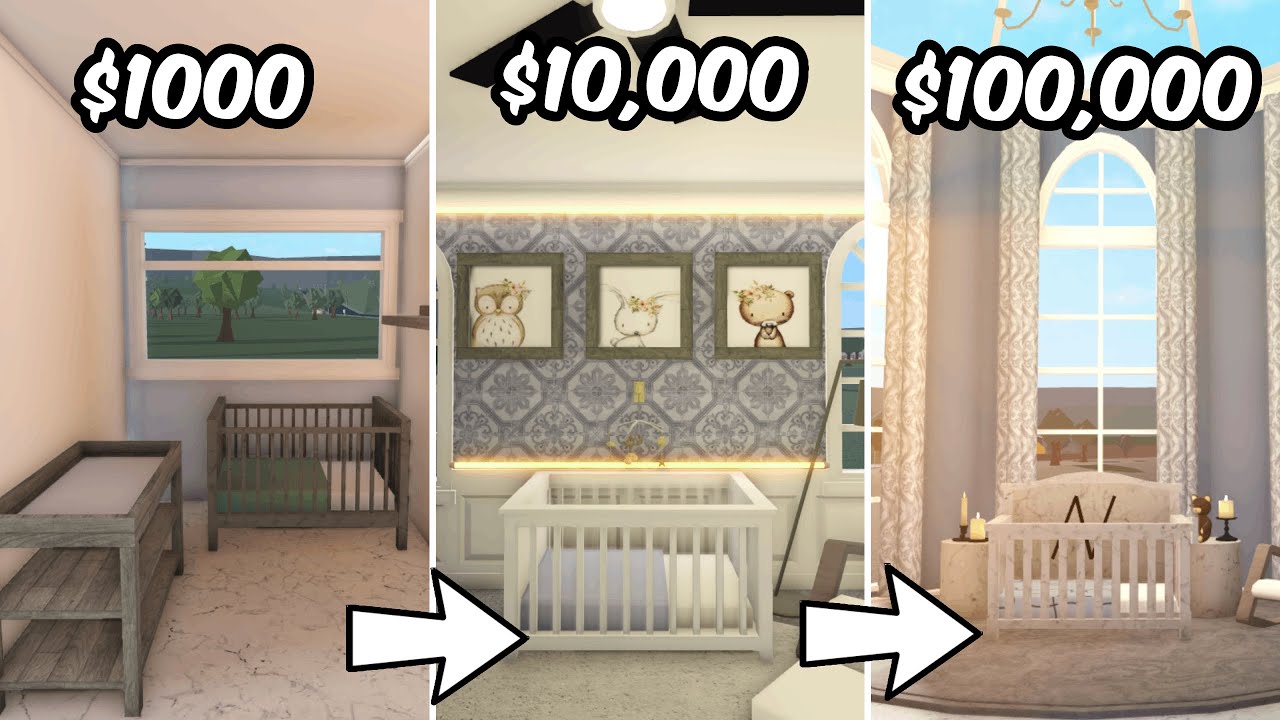 BUILDING A NURSERY IN BLOXBURG with $1k, $10k, and $100k