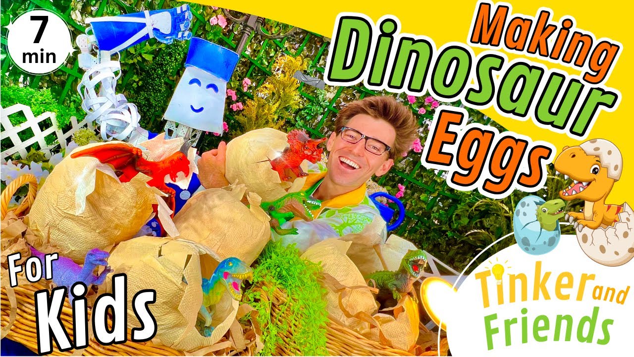 DIY Dinosaur Eggs for Kids - Dinosaur Crafts for Kids - Hatching Dinosaurs - Paper Mache