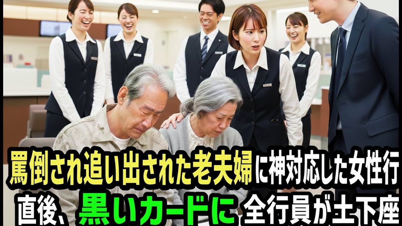 「ゴミ通帳ですよね？」と銀行で馬鹿にされた老夫婦を、若手女性行員がそっと励ました。直後「500億引き出します。」と告げた瞬間、全行員が土下座！
