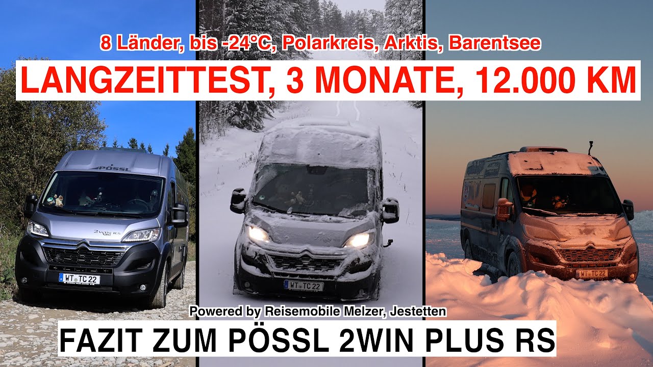 ZIEL: ARKTIS! DAUERTEST FAZIT PÖSSL 2WIN PLUS RS, 6m, Citroen Jumper, 12.000 km, 8 Länder, 3 Monate