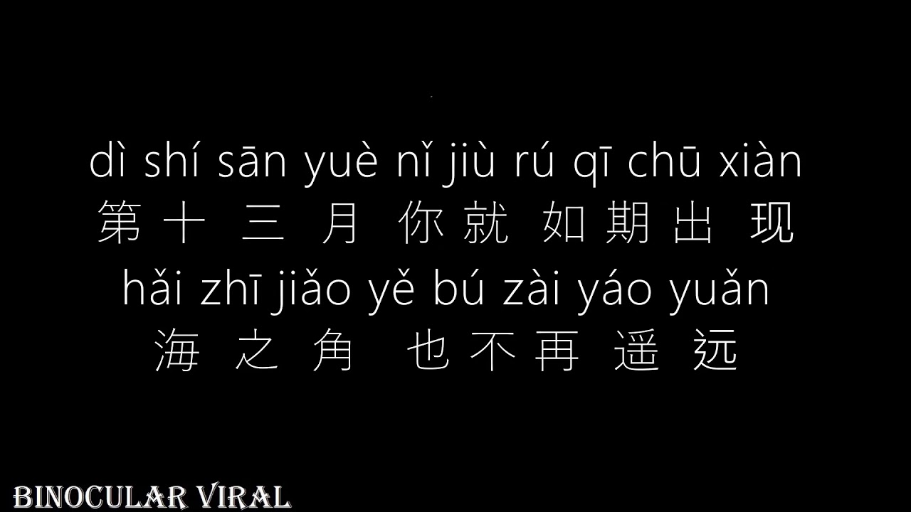 Fei Niao He Chan 飞鸟和蝉  - Ren Ran 任然 (With lyrics and Pin Yin)