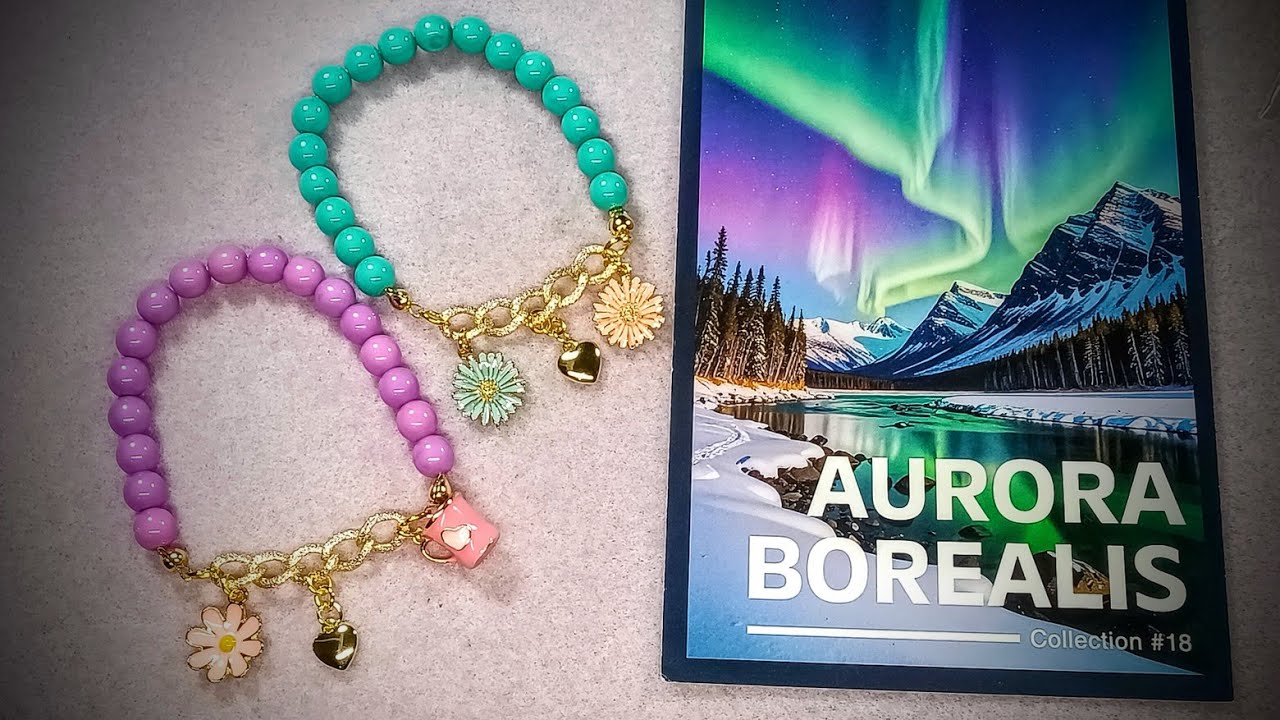 Изящный эластичный браслет с бусинами от John Bead Curiosities Box «Северное сияние»