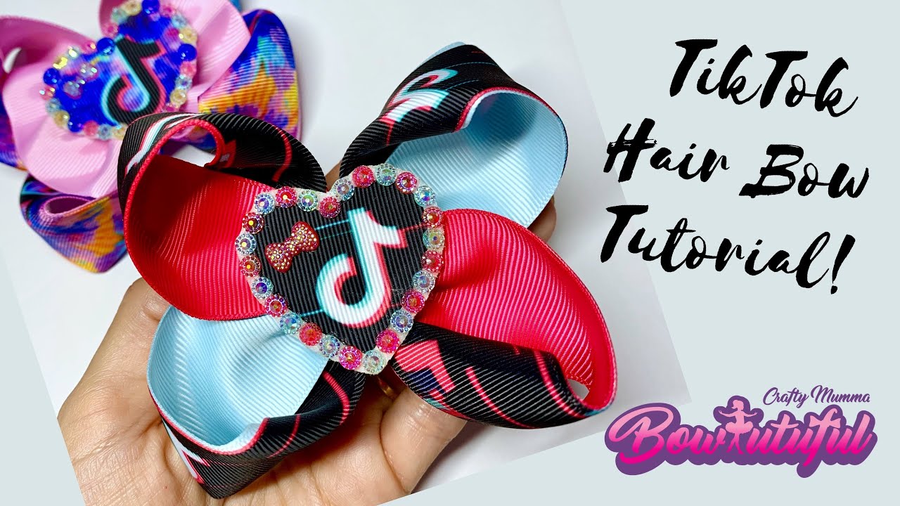 TikTok hair bow tutorial! How to make hair bows. DIY hair bows tutorial  🎀 la&ccedil;os de fita: