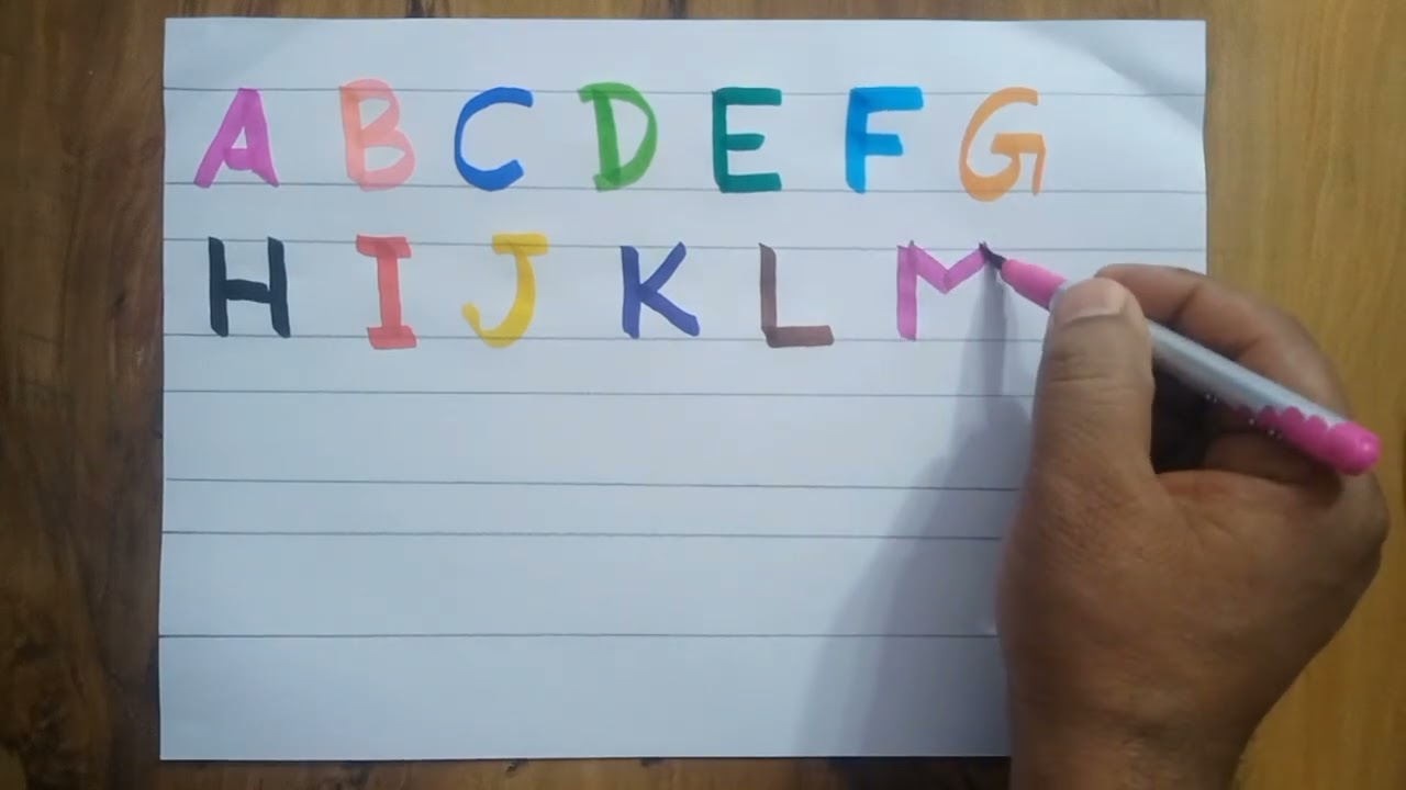 Learn ABC with Colors | A to Z Alphabet Writing | part 34