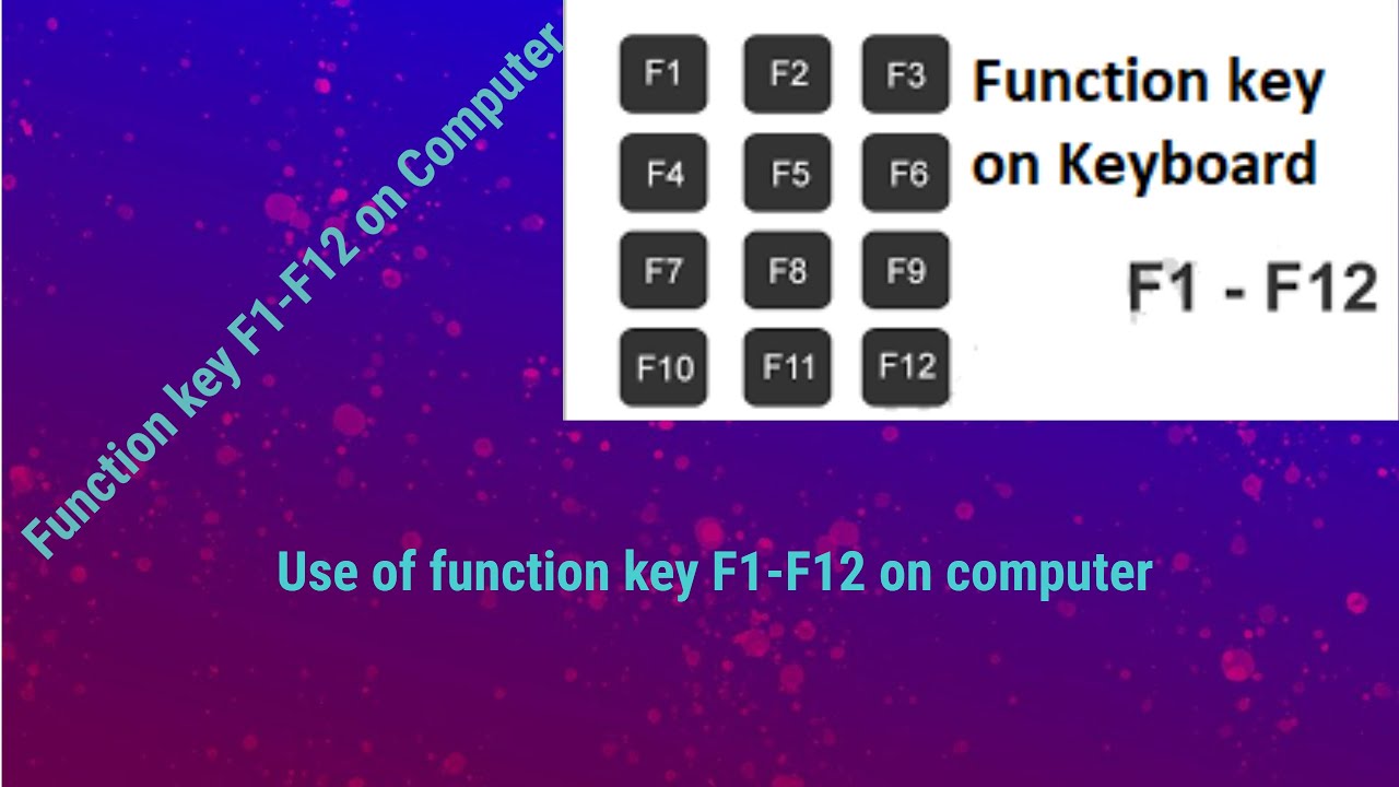 Function key F1-F12 on Computer | Use of function key F1-F12 on computer