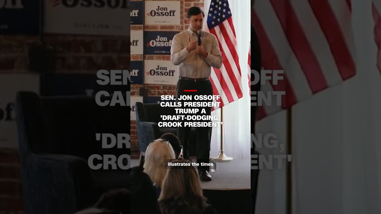 Sen. Jon Ossoff calls President Trump a &lsquo;draft-dodging, crook president&rsquo;