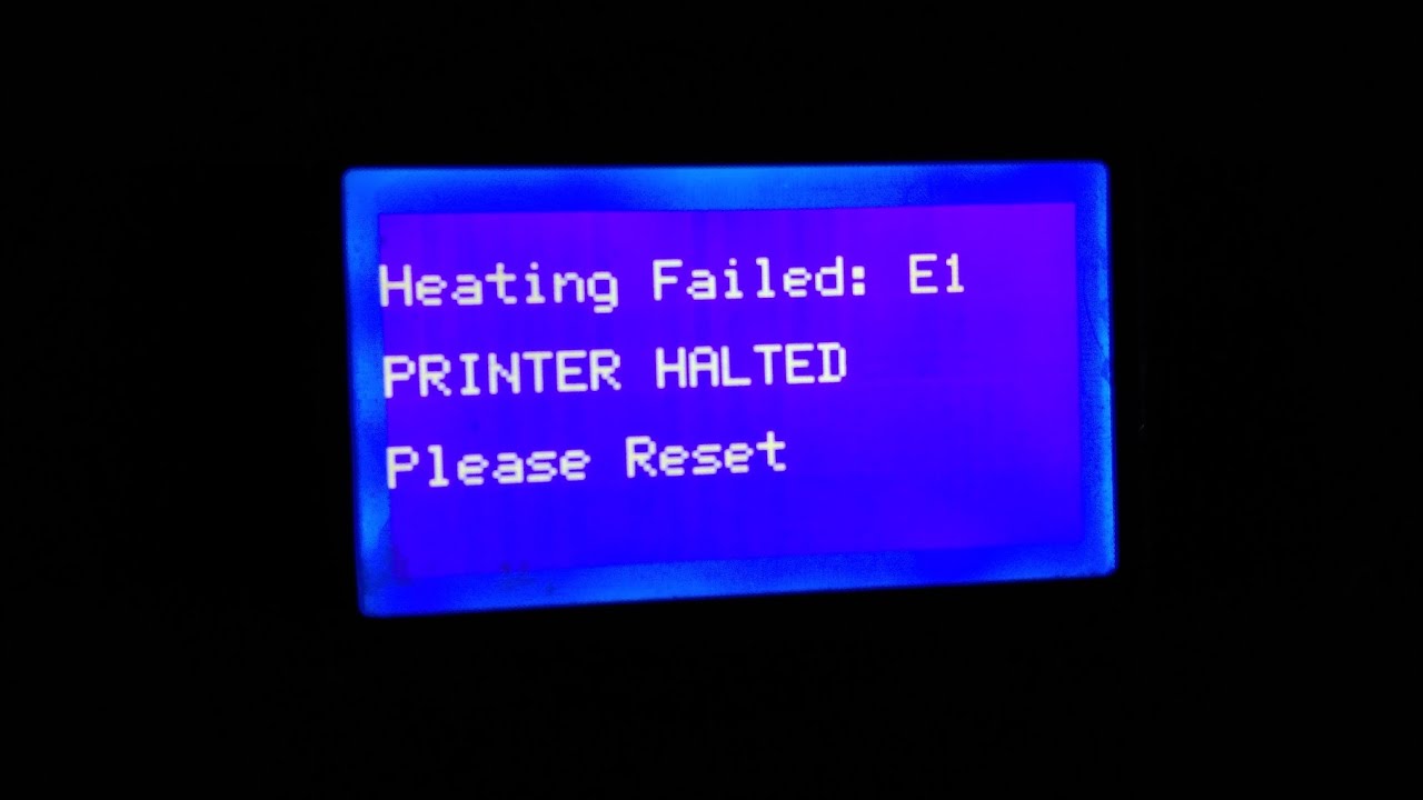 Memperbaiki 3D printer Heating Failed E1
