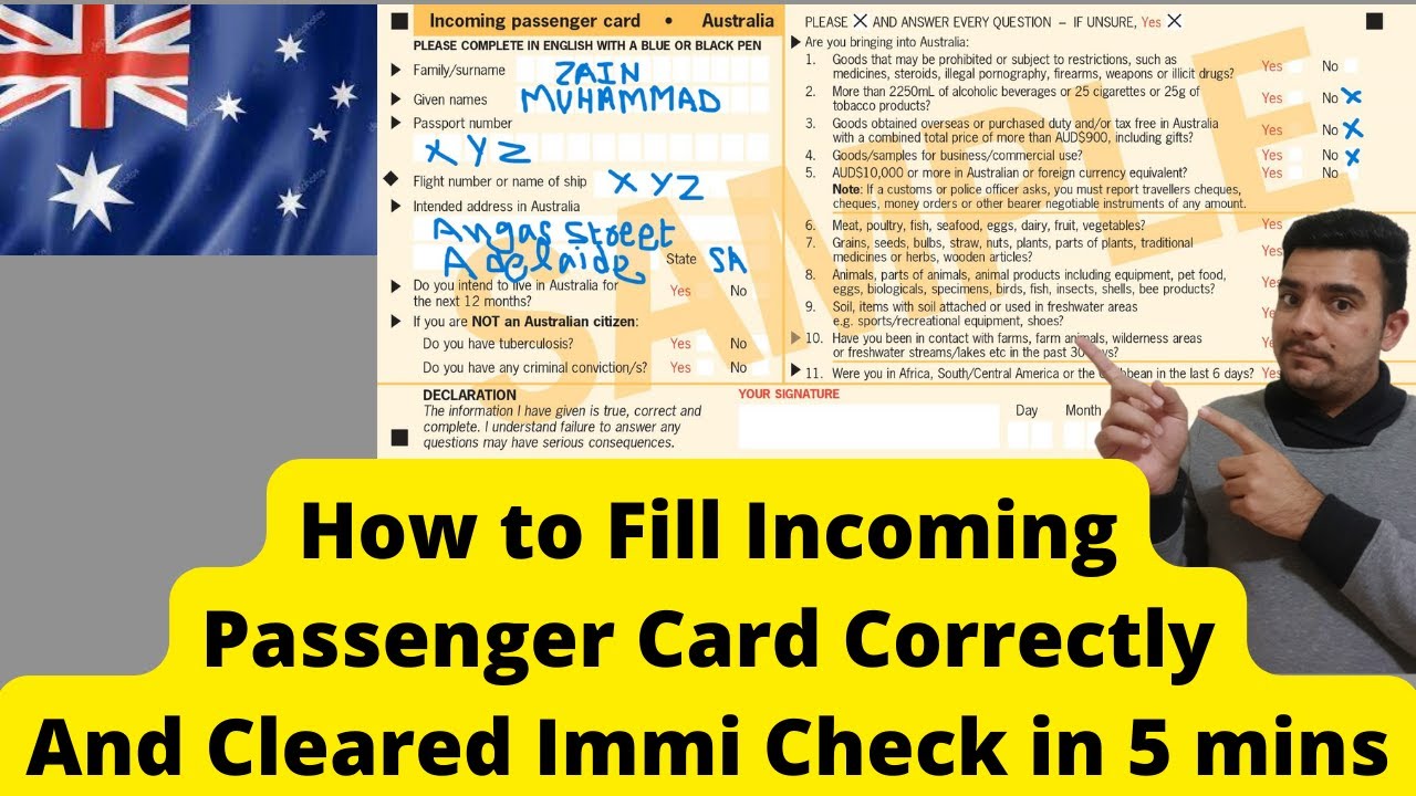 how to fill incoming passenger card correctly | complete passenger card correctly & clear immi mins
