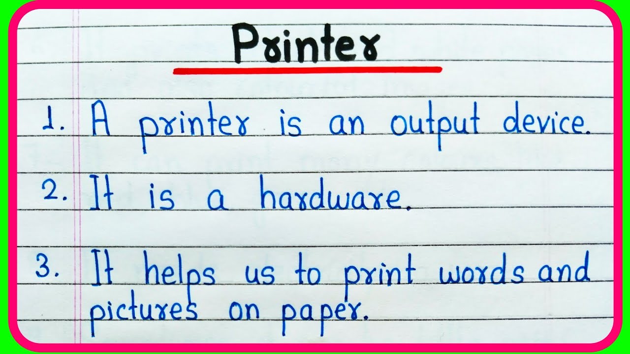10 lines on Printer in English | Few lines on Printer | About Printer essay | What is Printer