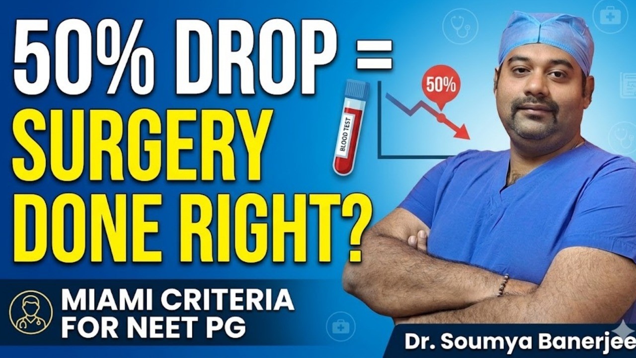 Снижение на 50% = Операция проведена ПРАВИЛЬНО? 🔬 Критерии Майами для NEET PG 2020 | Доктор Соумь...