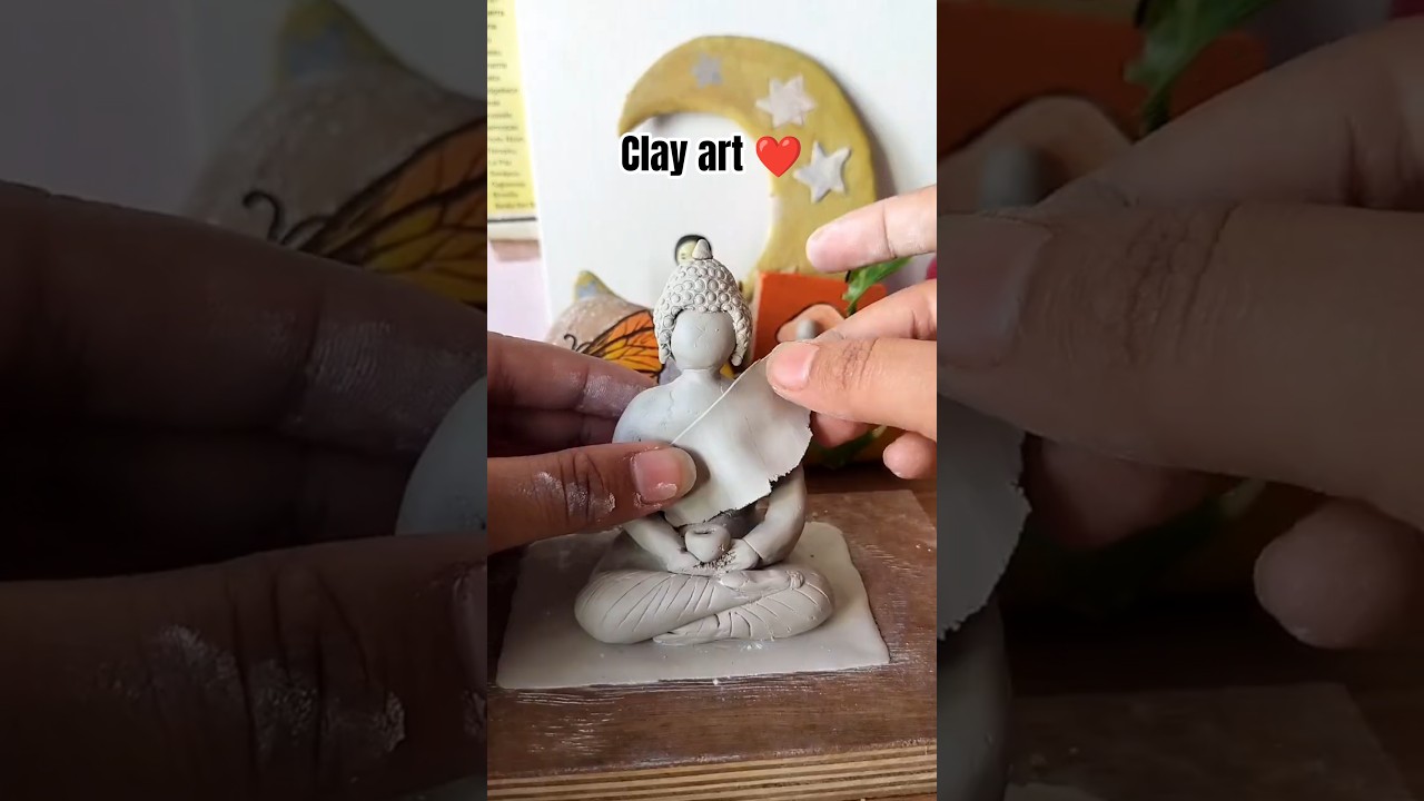 Part-1 Peaceful Buddha Clay Art | DIY Home Decor #shorts #shortviral #art #handmade #craftideas #yt