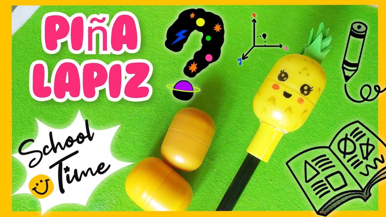 🍍COMO HACER UN ADORNO PIÑA PARA EL LAPIZ* REUTILIZANDO* LOS ENVASES DE HUEVOS KINDER DE CHOCOLATE