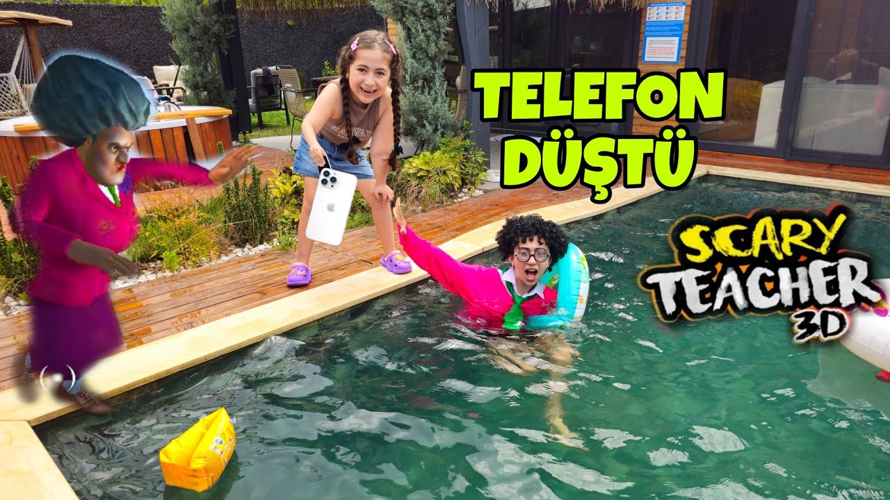 ESMA GERÇEK HAYATTA SCARY TEACHER KIZGIN ÖĞRETMENİN TELEFONUNU HAVUZA ATTI ‼️