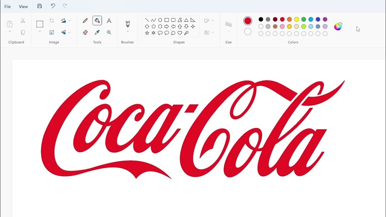 How to draw the Coca-Cola logo using MS Paint | How to draw on your computer