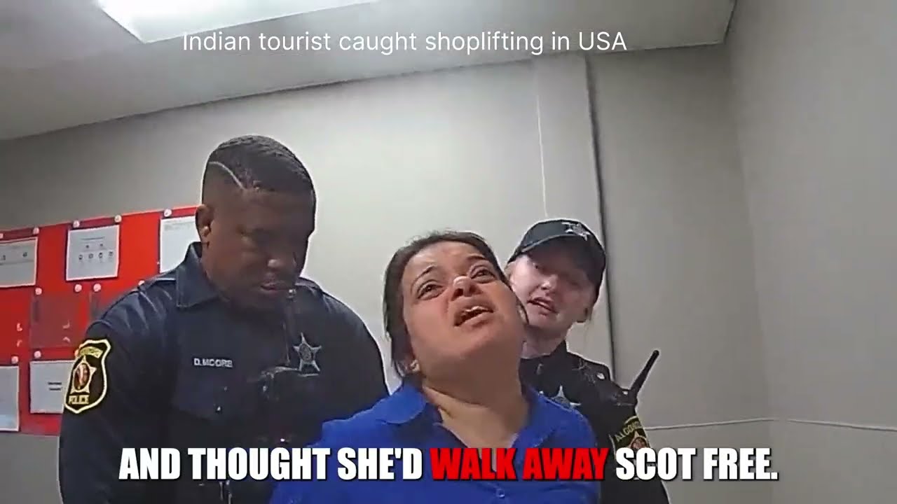 Indian tourist caught in USA for stealing #india #shopping #shoplifting #usa #america #police 