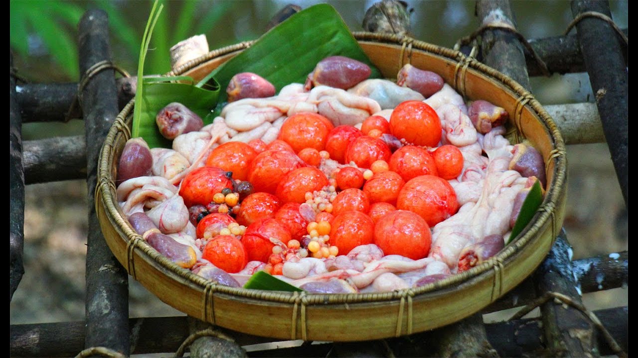 Cooking Red Egg for food - Cook red duck egg with Chili n Basil