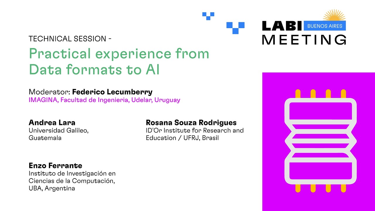 Day 2 • Technical Session: Practical experience from Data formats to AI