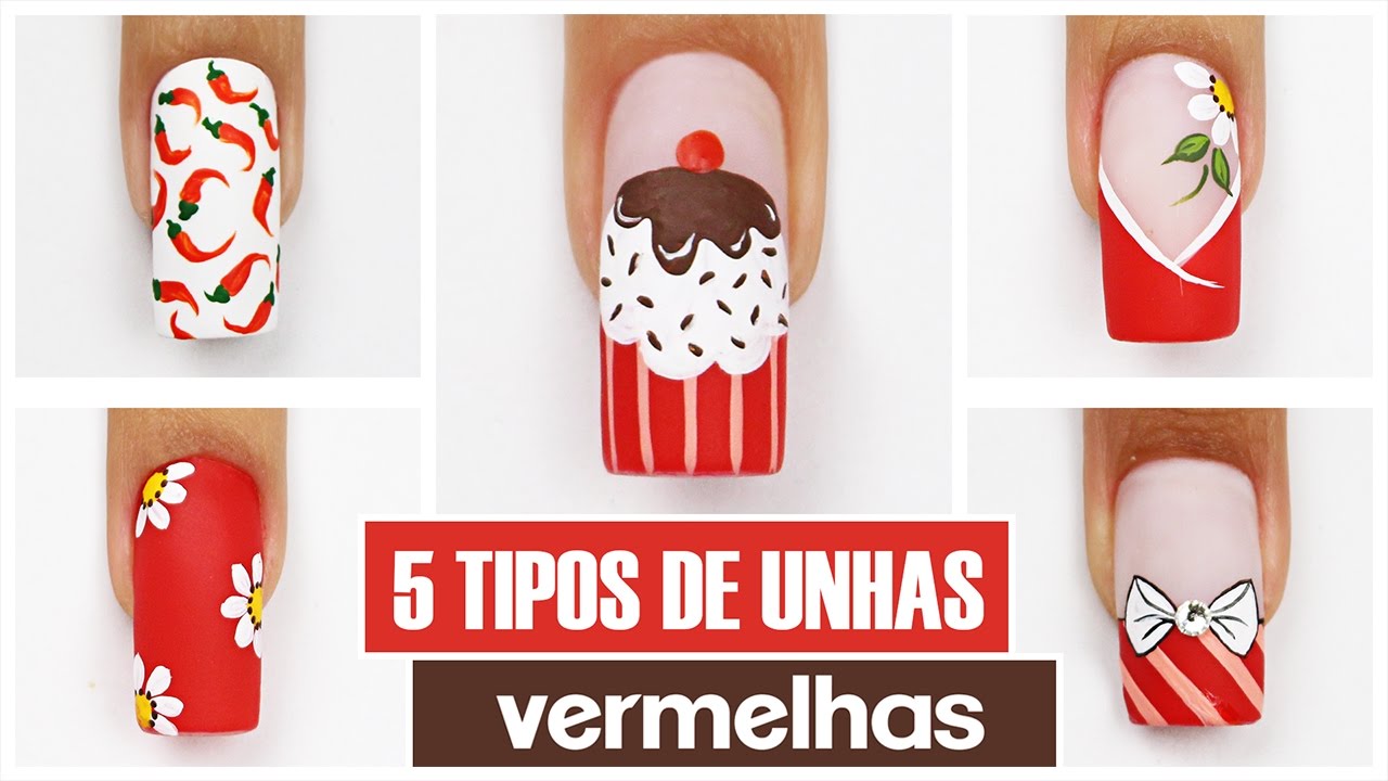 5 Unhas Vermelhas Fáceis de Fazer | Cola na Villar