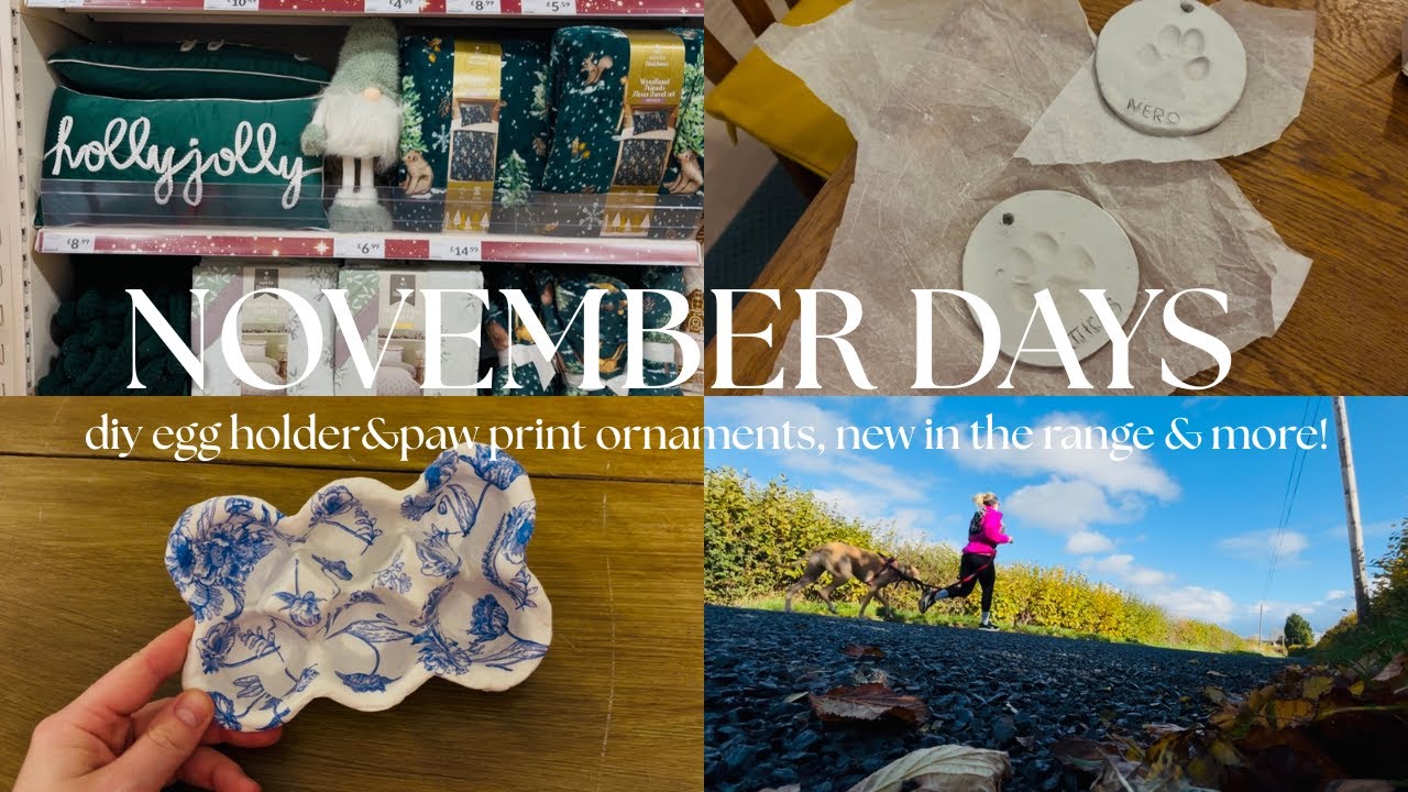 HELLO NOVEMBER| shopping for christmas decor in the range, diy egg holder&doggy paw print ornaments