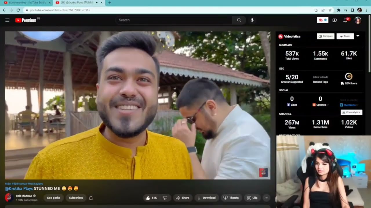 @Krutika Plays Reacting to @8bit MAMBA 's Vlog Krutika Stunned Me #mambika #s8ul #raction