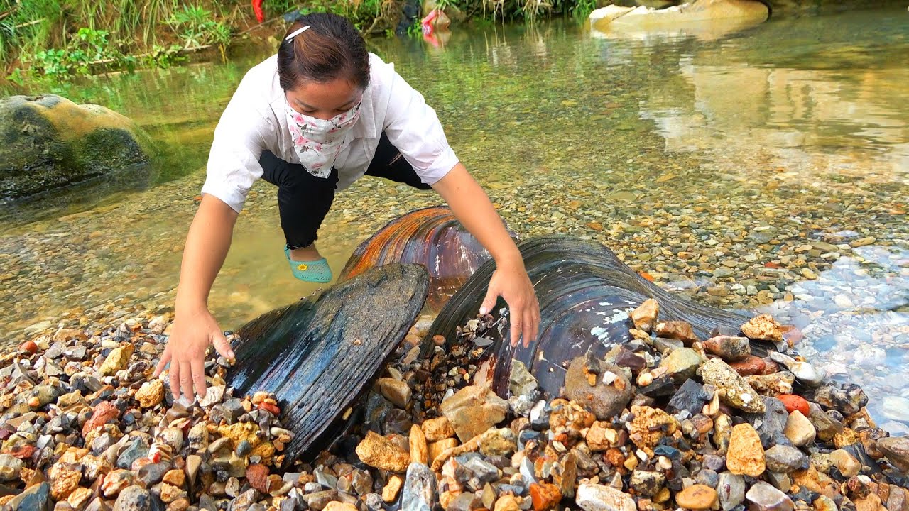 On a lucky day, mussels were found in the wild lake, and there were pearls in the mussels