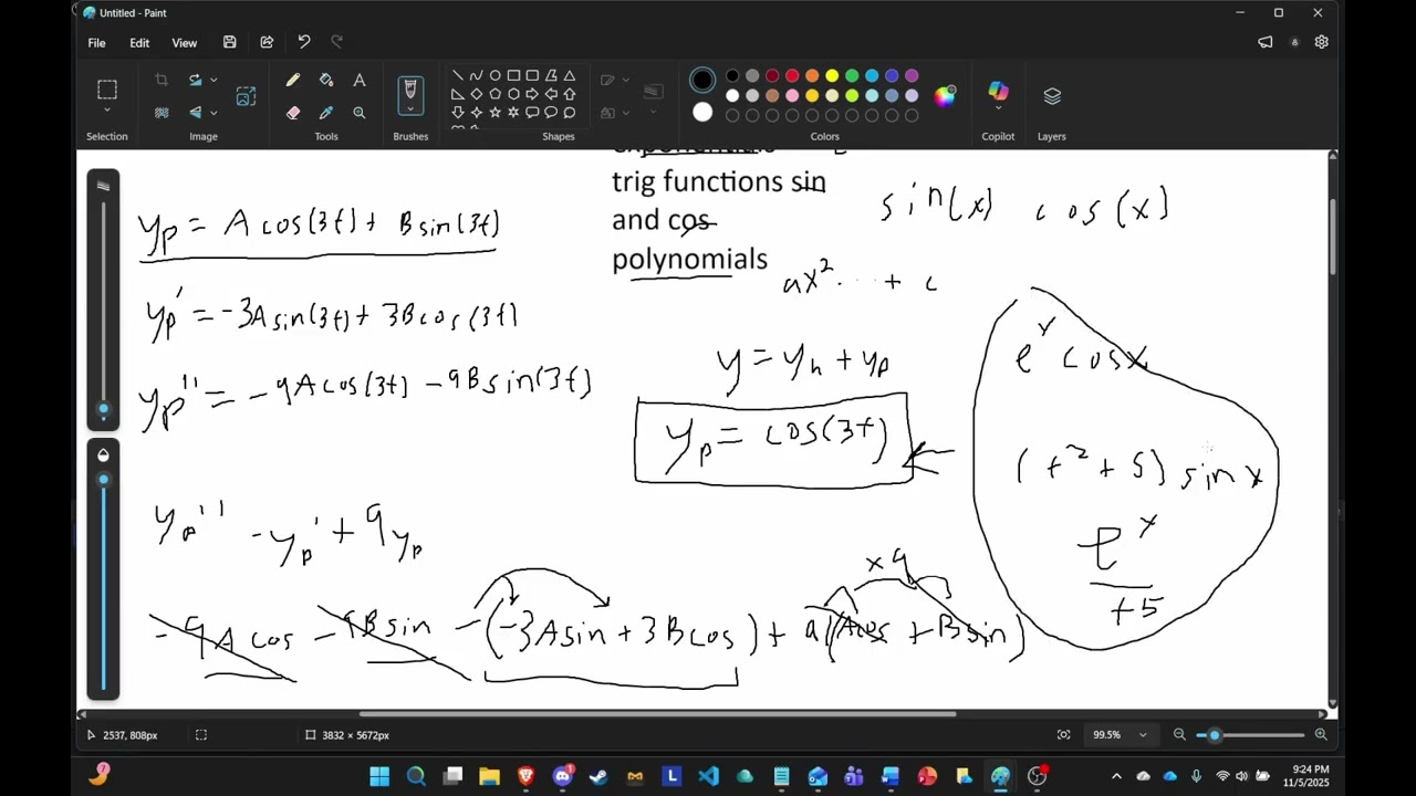 MAT 2150 | Method of Undetermined Coefficients vs Variation of Parameters