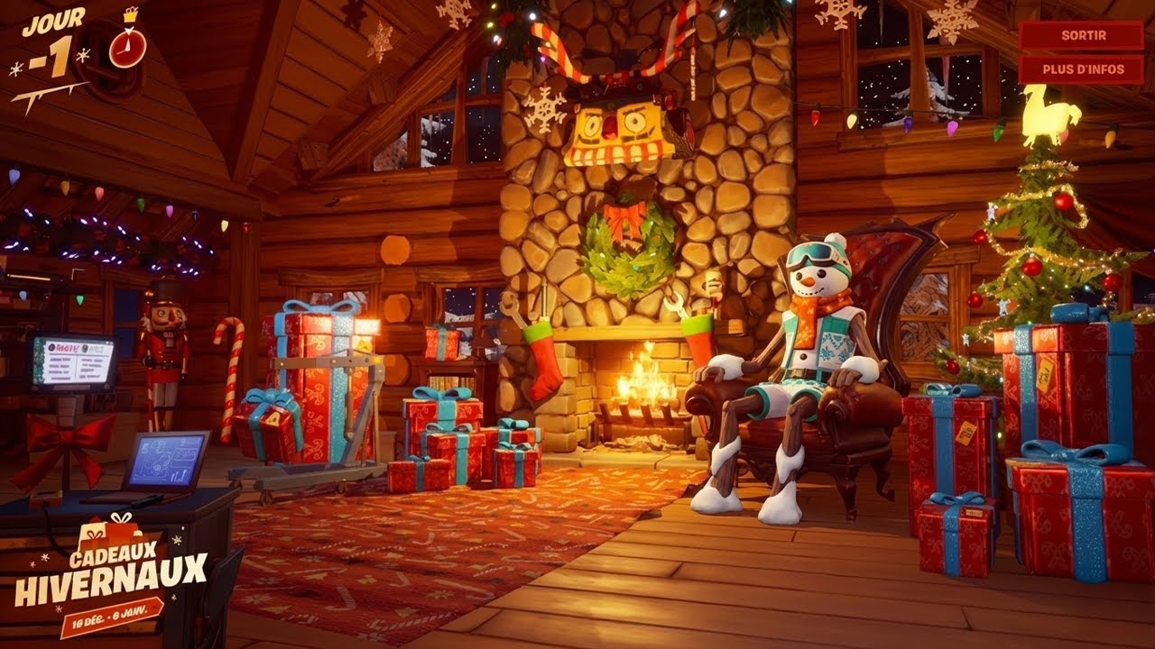 Merci Fortnite..😍 (le skin gratuit du chalet de no&euml;l)