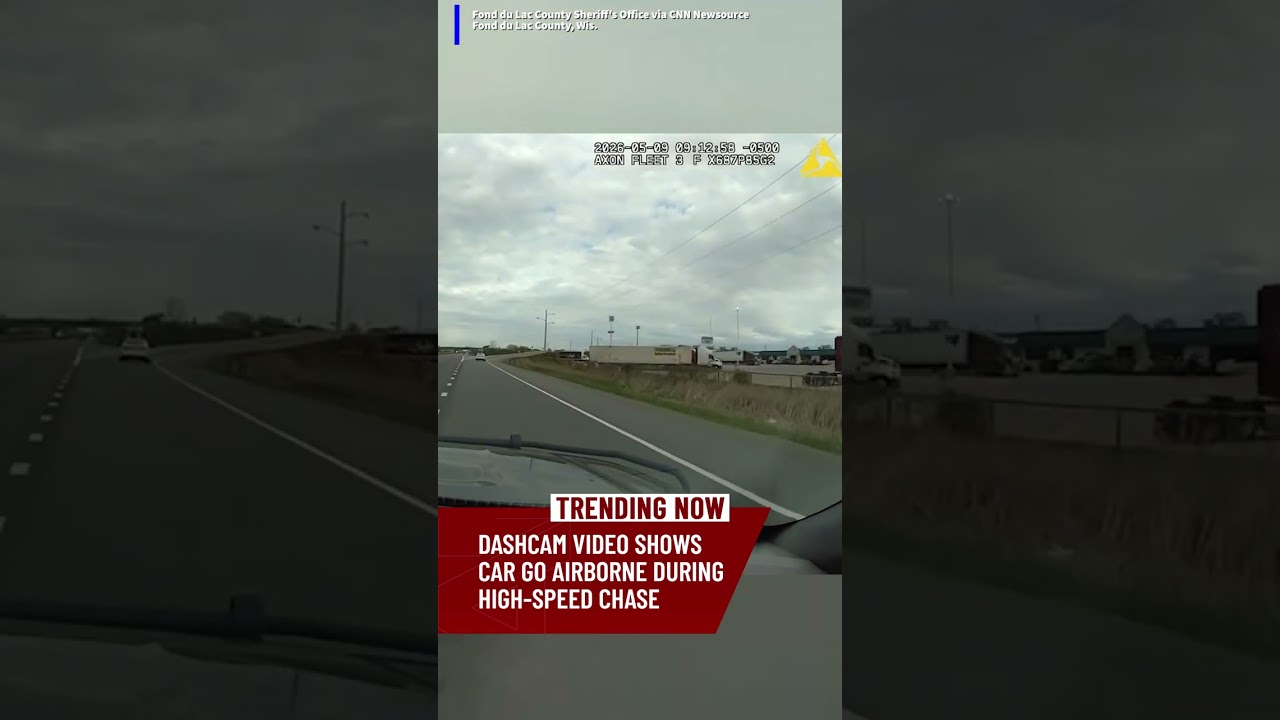 Dashcam video shows car go airborne during high-speed chase