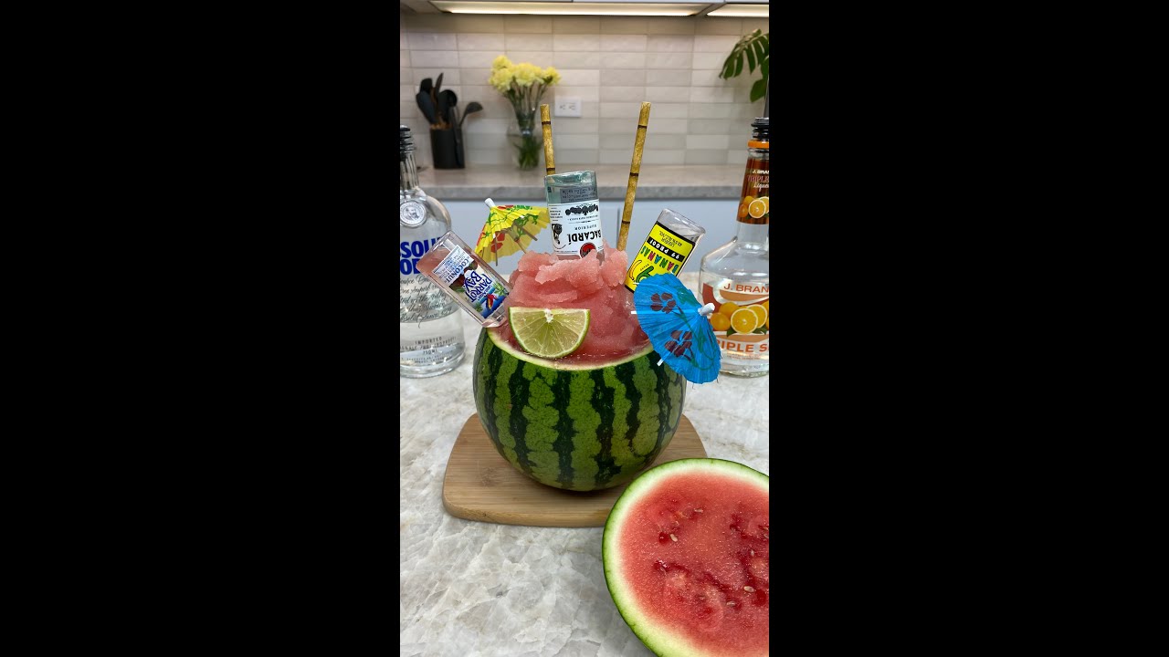 Super Tropical Watermelon Bowl 🍉🏝 #shorts