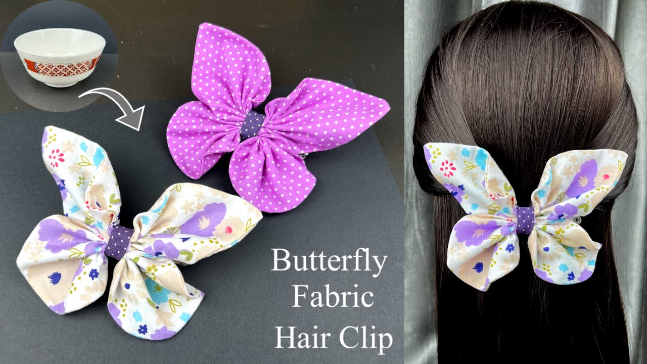Easy DIY ✅✅ Butterfly Bow Hair Clip. DIY Butterfly Fabric. How to make Hair clip.