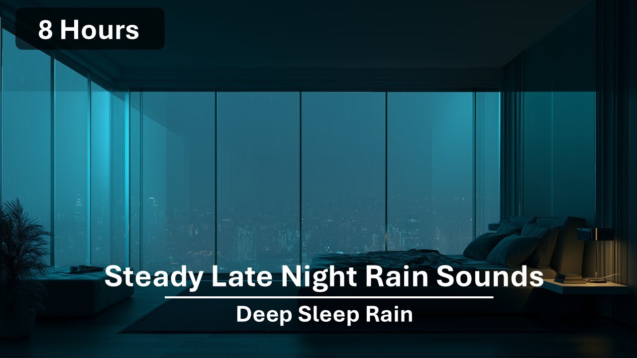 8 Hours of Steady Late Night Rain Sounds for Deep Sleep