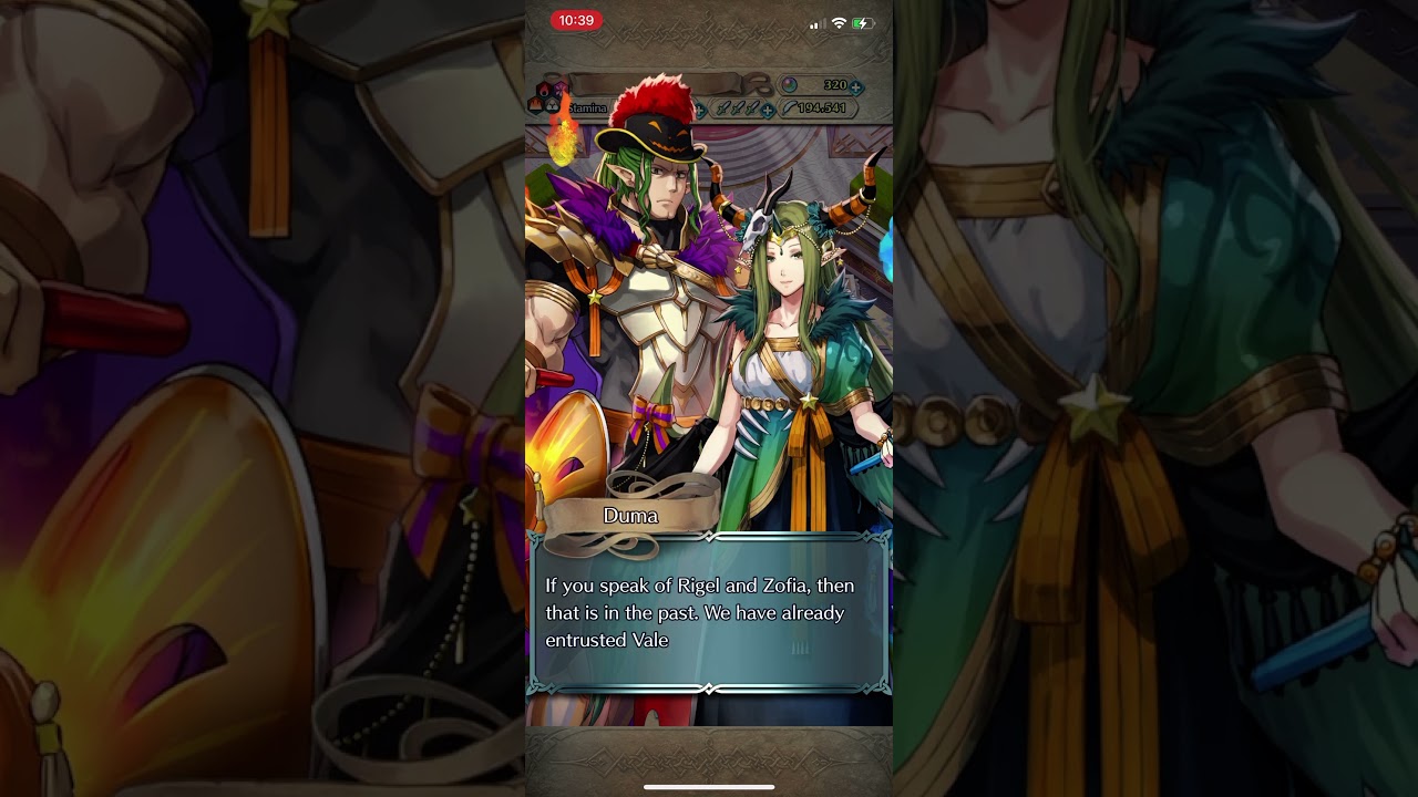 Fire Emblem Heroes level 40 conversations: Spring Mae, Spring Luthier, Leon, Halloween Duma + Mila