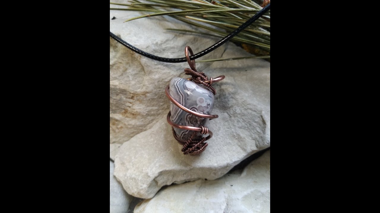Natural Agate Pendants wirewrap
