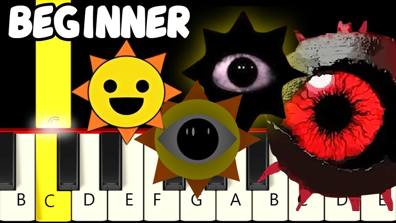 Mr Sun in 16 Phases (Sprunki) - Easy Piano Tutorial Beginner