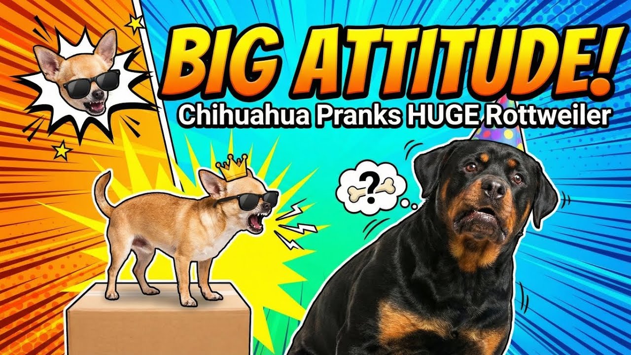BRAVEST CHIHUAHUA EVER! Pranking My Huge Rottweiler