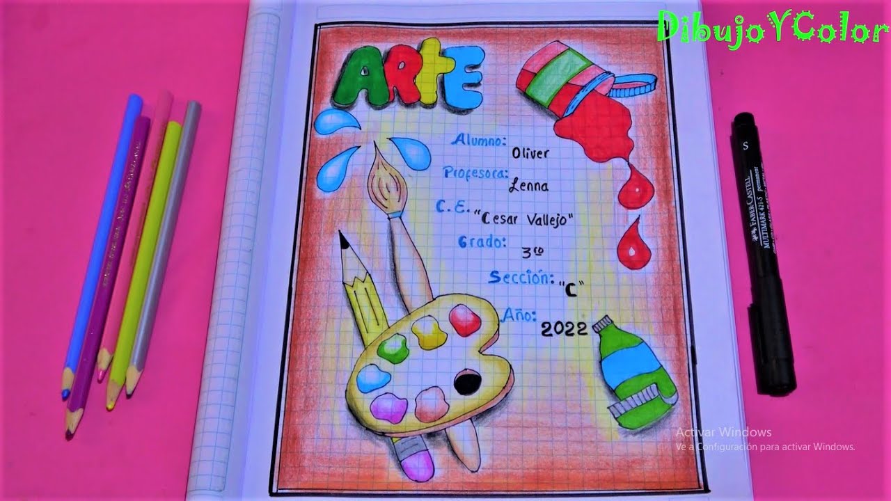 Como hacer portada/caratula/título de ARTE fácil 2022/ art cover /Dibujo YColor