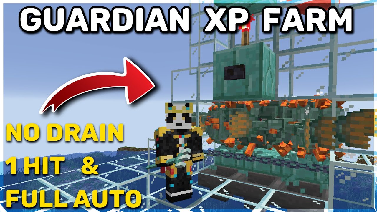 Minecraft Guardian XP Farm - AUTO/1 HIT - NO DRAIN  (1.18)